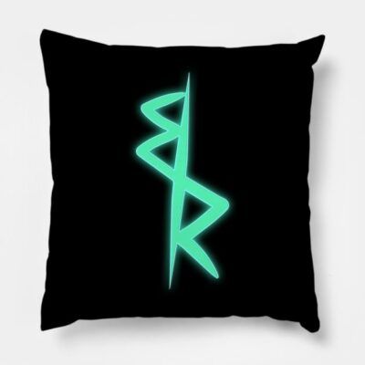 David S Jacket Logo Neon Glow Cyberpunk Edgerunner Throw Pillow Official Cyberpunk Edgerunners Merch