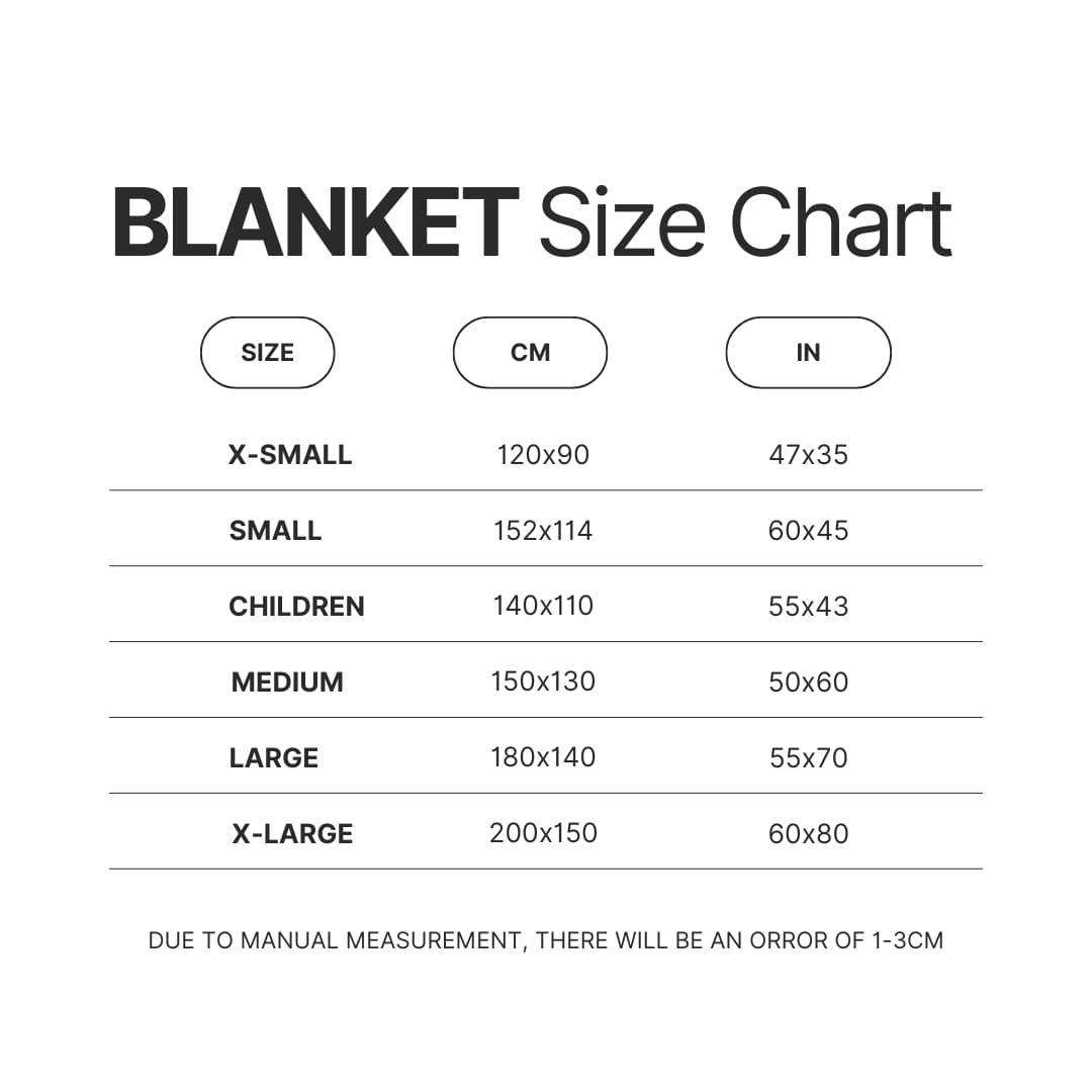 Blanket Size Chart - Cyberpunk Edgerunners Store