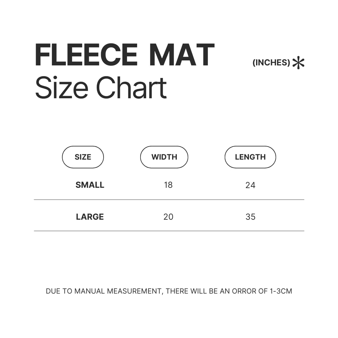 Fleece Mat Size Chart - Cyberpunk Edgerunners Store