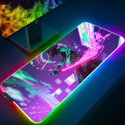 Large RGB Mouse Pad XXL Gaming Mousepad LED Mausepad Gamer Cyberpunks Mouse Carpet Big Mouse Mat 18 - Cyberpunk Edgerunners Store