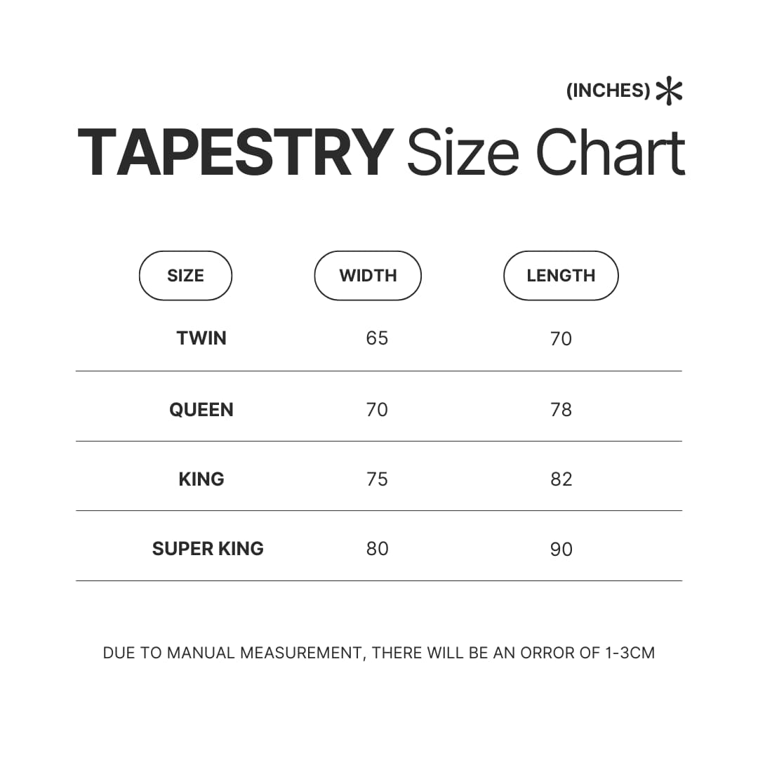 Tapestry Size Chart - Cyberpunk Edgerunners Store