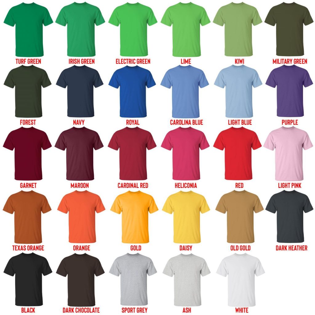 t shirt color chart - Cyberpunk Edgerunners Store